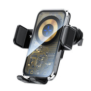Fast Wireless Charger 15W 360 Rotating Intelligent Induction Vehicle Bracket Touch Sensing Texture Mirror Car Mount
