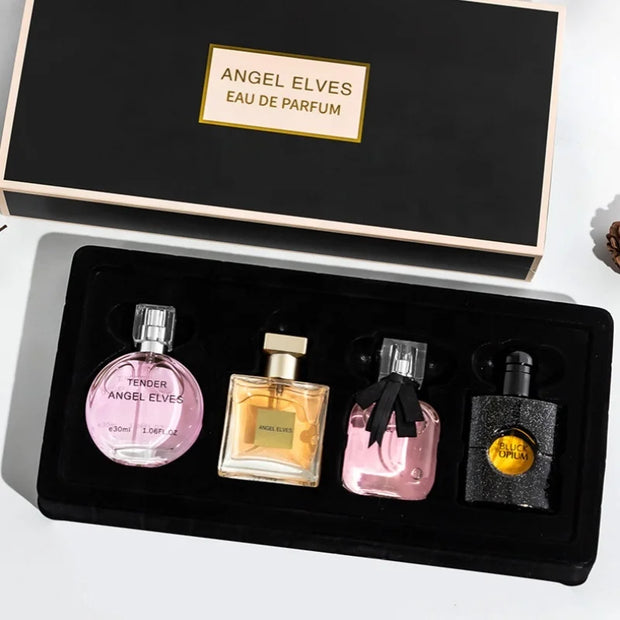 Women's Lasting 4-Piece Perfume Set Valentine's Day Original First Love Rose Luxcy Gift Box Set Perfume for Lover