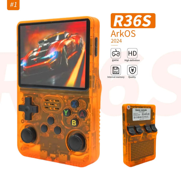 R36S Retro 128GB  3.5 Inch IPS Screen Handheld Game Console Open Source Linux System  Pocket Video Game Console