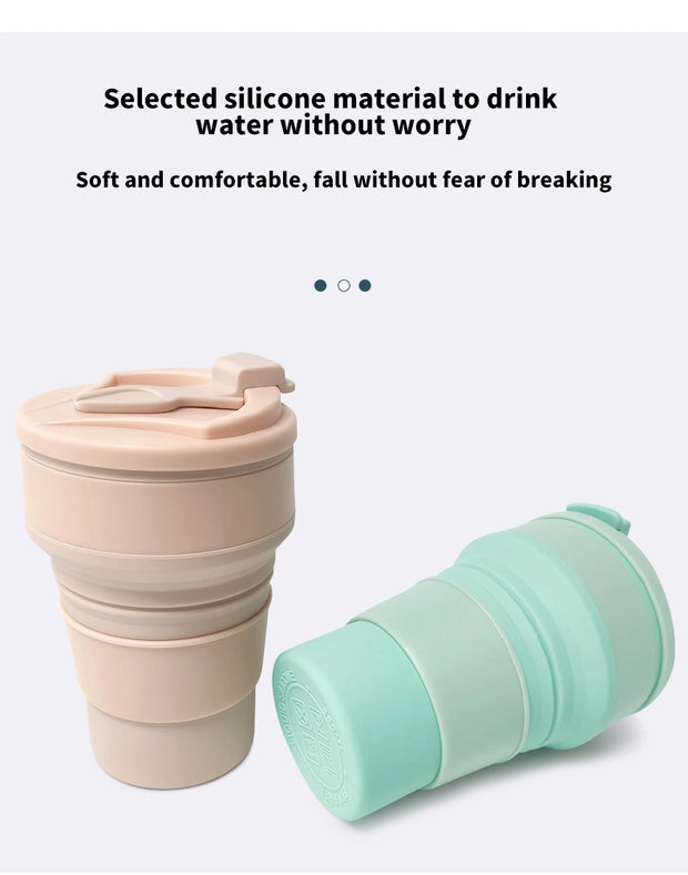 Silicone Folding Coffee Cups, Outdoors Travel Drinking Mug