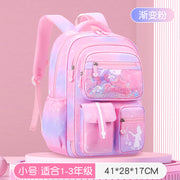 New Sesame Baby primary school bag, female 1-3-6 grade gradual change color cartoon children light backpack