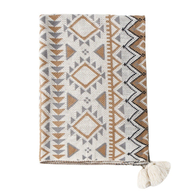 Bohemian sofa blanket Bohemian acrylic nap blanket Winter decoration small blanket Bedside blanket