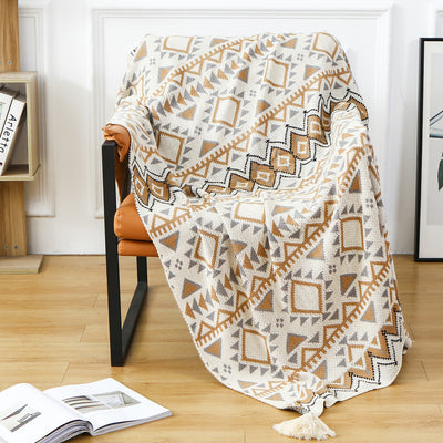 Bohemian sofa blanket Bohemian acrylic nap blanket Winter decoration small blanket Bedside blanket