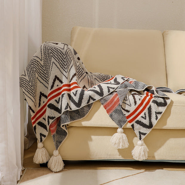 Bohemian sofa blanket Bohemian acrylic nap blanket Winter decoration small blanket Bedside blanket