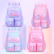 New Sesame Baby primary school bag, female 1-3-6 grade gradual change color cartoon children light backpack