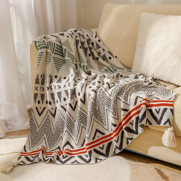 Bohemian sofa blanket Bohemian acrylic nap blanket Winter decoration small blanket Bedside blanket
