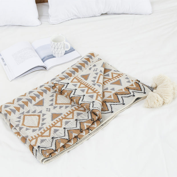 Bohemian sofa blanket Bohemian acrylic nap blanket Winter decoration small blanket Bedside blanket