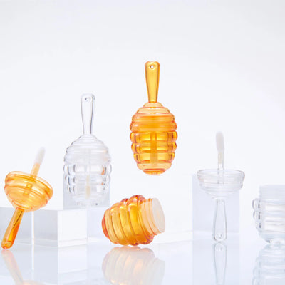 5.5ml Empty clear brown honeycomb shape Lip Gloss Tube