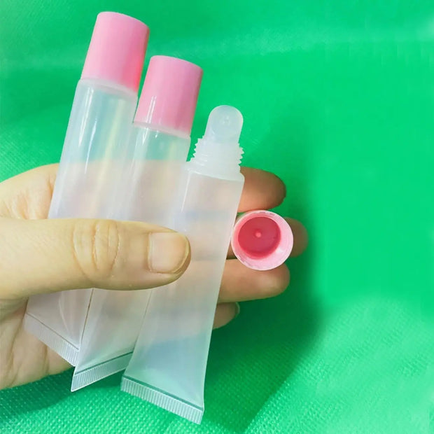 Clear Squeeze lip gloss tubes Plastic LipGloss Tube White Lip Gloss container