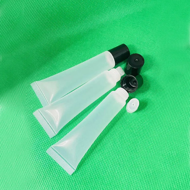 Clear Squeeze lip gloss tubes Plastic LipGloss Tube White Lip Gloss container