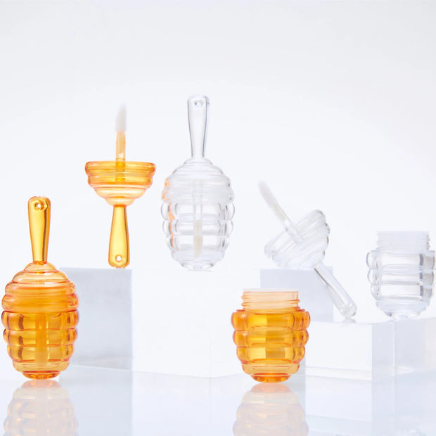 5.5ml Empty clear brown honeycomb shape Lip Gloss Tube