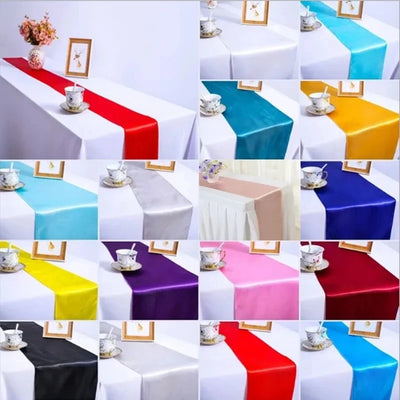 Multicolor Satin Table Runner Autumn Table Runner