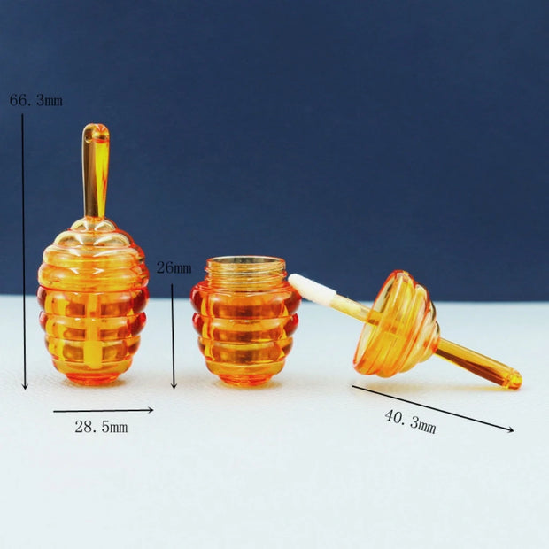 5.5ml Empty clear brown honeycomb shape Lip Gloss Tube