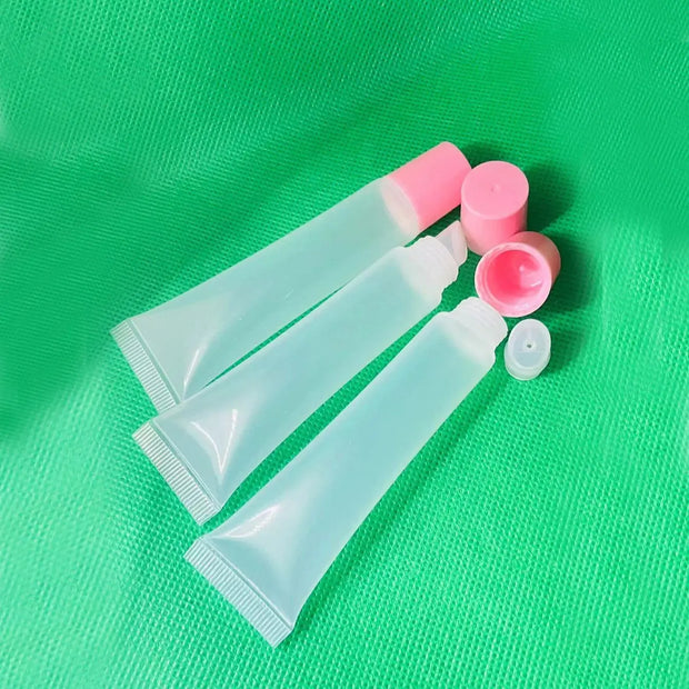 Clear Squeeze lip gloss tubes Plastic LipGloss Tube White Lip Gloss container