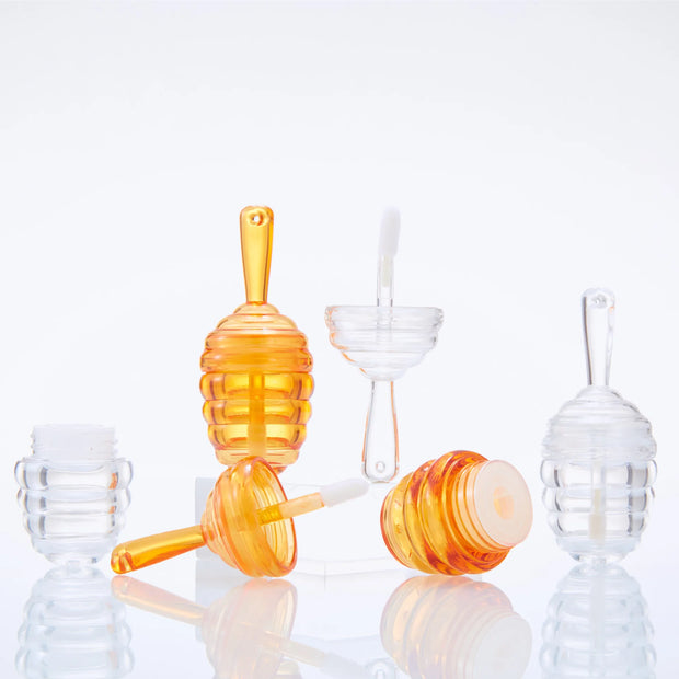 5.5ml Empty clear brown honeycomb shape Lip Gloss Tube