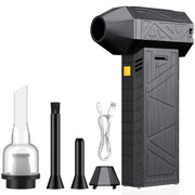 Handheld 130000 Rpm air duster Vacuum Cleaner 4 heads 2 in 1mini Leaf Blower Turbo Fan Car Dry with Safety Hammer